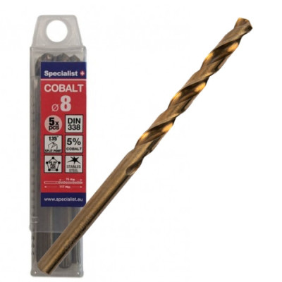 HSS Cobalt Drill 8mm 5pcs/packing