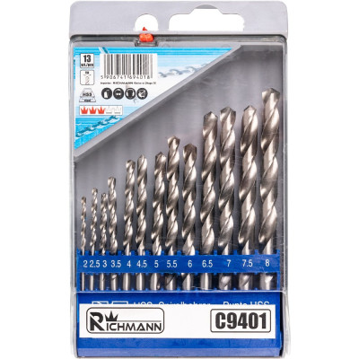 Metal drill 2-8mm. 13pcs