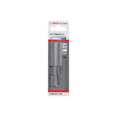 Metalo grąžtas Bosch Pointteq, 1,5x40 mm, 2 vnt